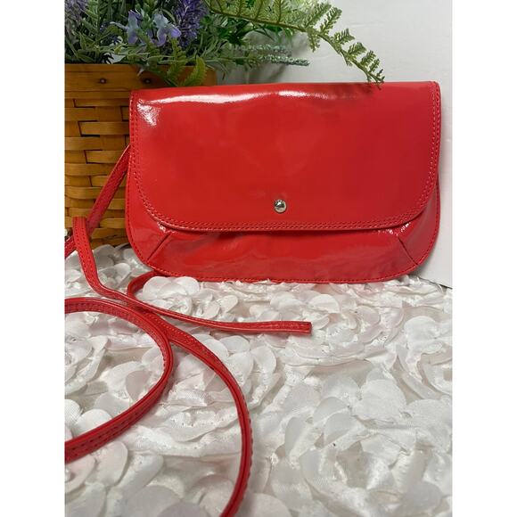 Hobo International The Original Pink Coral Crossbody Patent Leather Small Bag - Picture 1 of 9